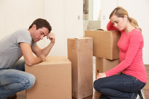 Careful wrapping and boxing of household items before a move