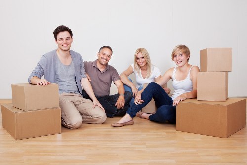 Packed household belongings ready for a local move in Penge